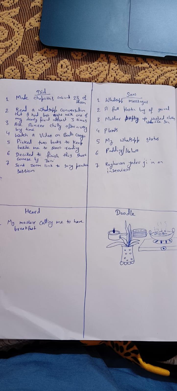 I remember and four quadrant exercise - image 1 - student project