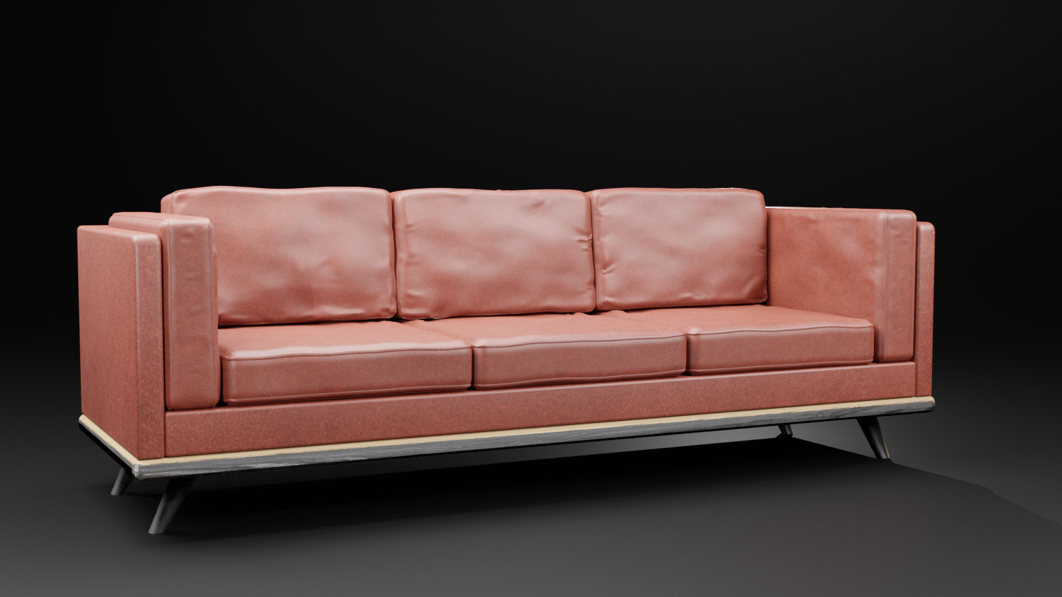 Red Leather Sofa - image 1 - student project