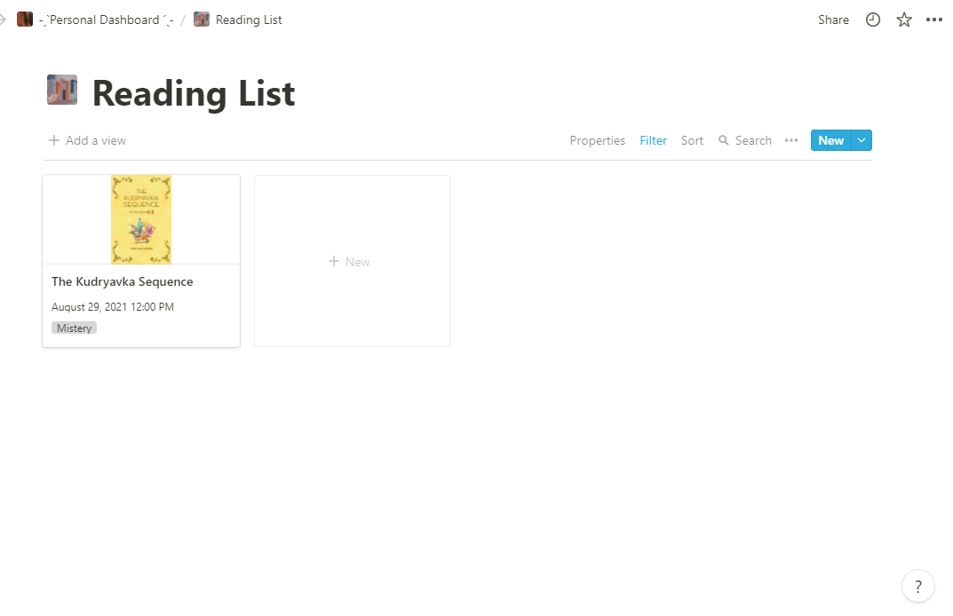 Personal Dashboard - image 1 - student project