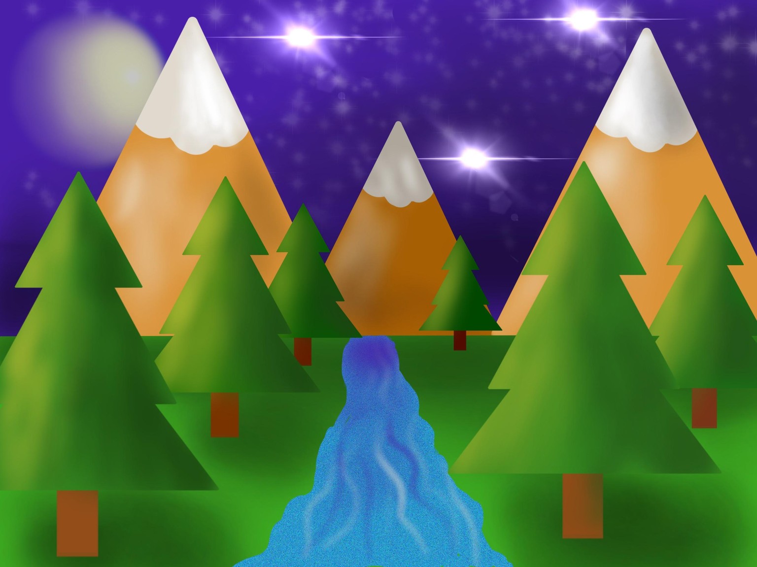 Flatscape Project (Advanced Techniques in Procreate) - image 1 - student project