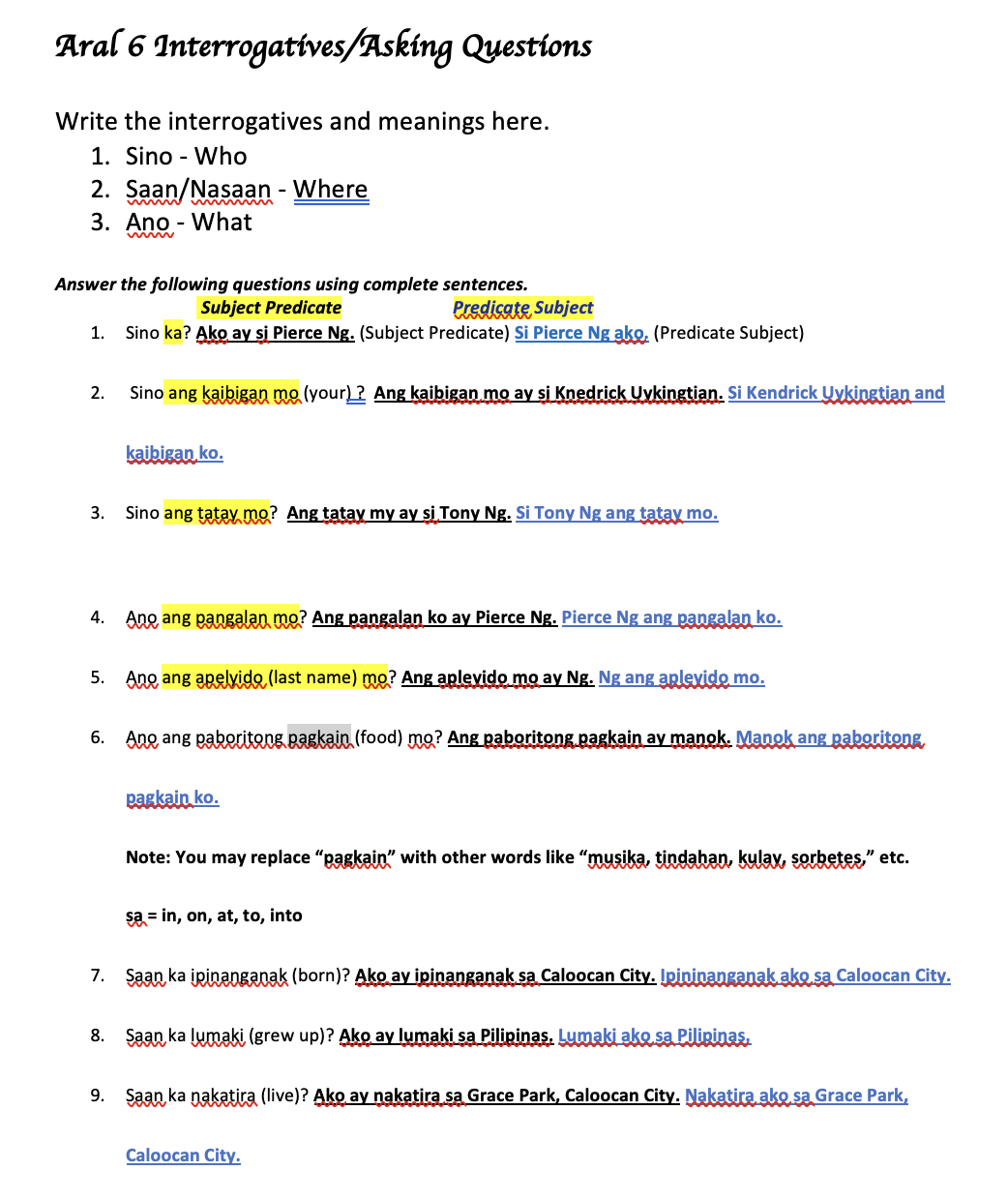 Learning Filipino - image 6 - student project