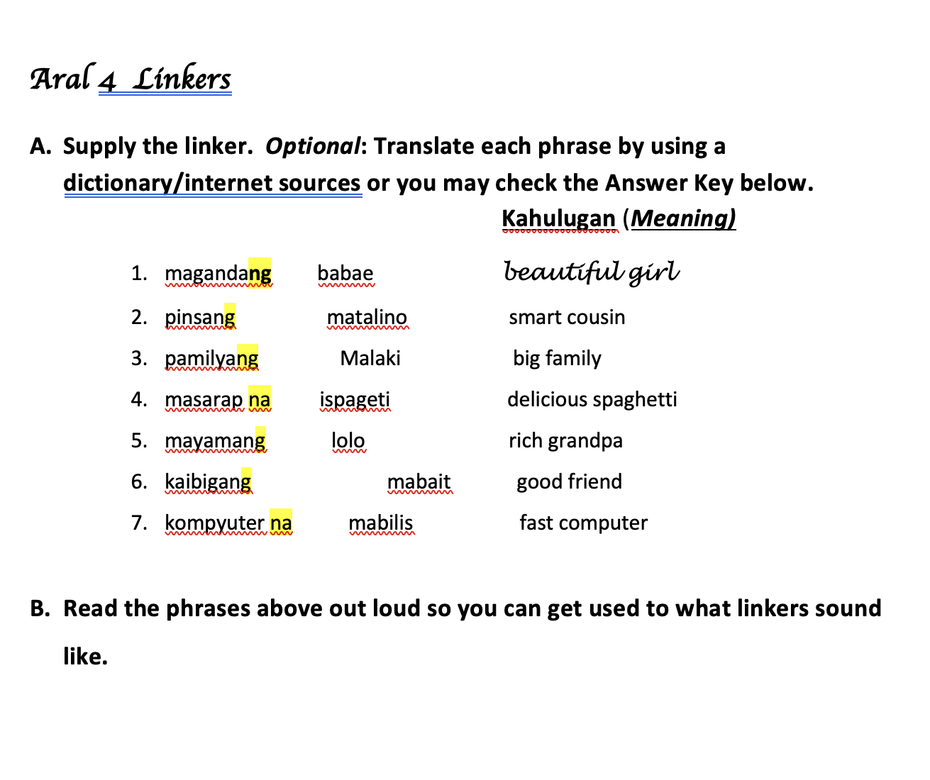 Learning Filipino - image 4 - student project