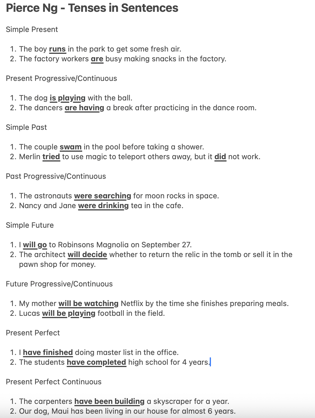 English Verb Tenses - image 1 - student project