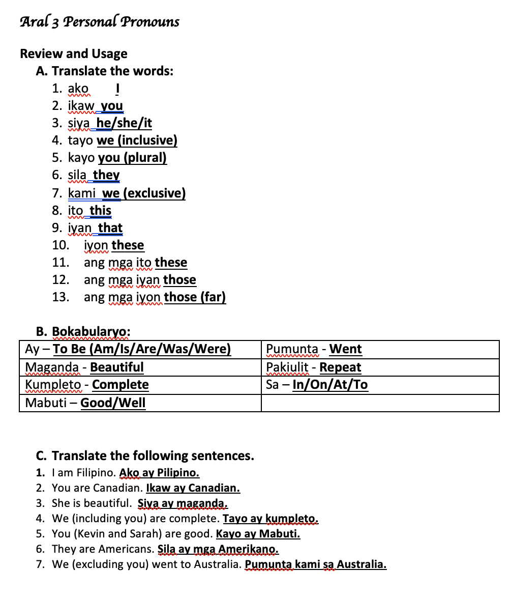 Learning Filipino - image 2 - student project