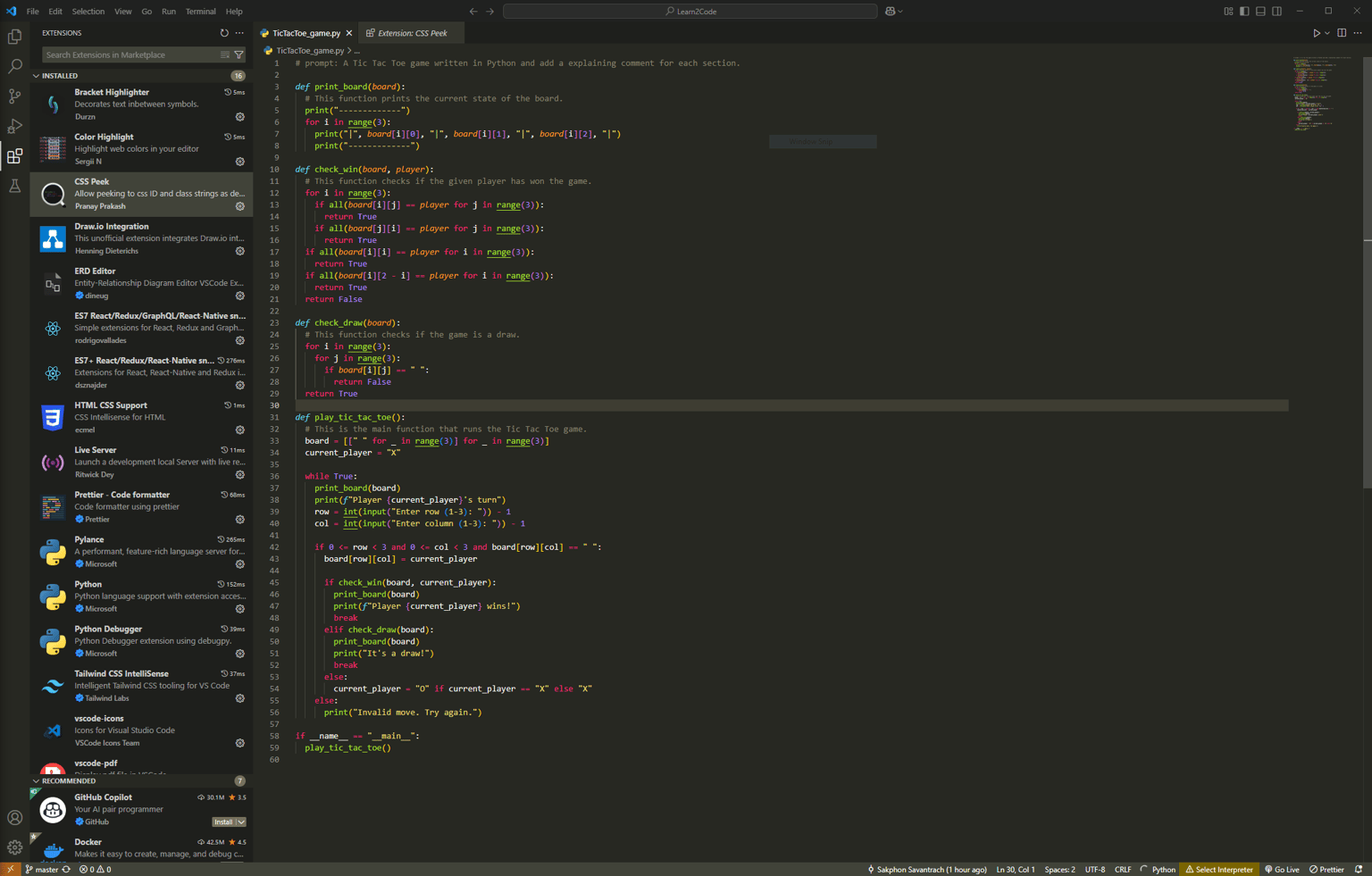 Here is my personal VScode setup. - image 1 - student project