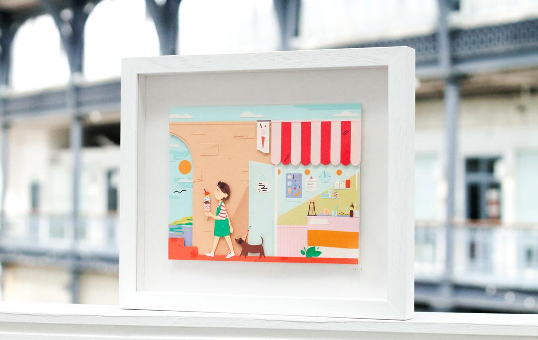 Here's a closer look at the paper illustration I made in my class! - image 3 - student project
