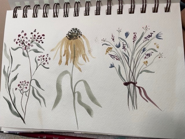 Vintage watercolor florals - image 1 - student project
