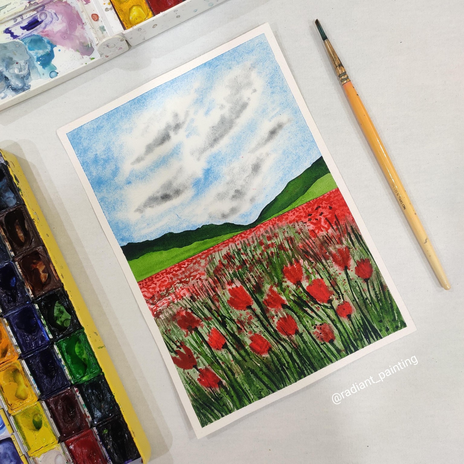 Watercolor Spring Flower Fields - image 1 - student project