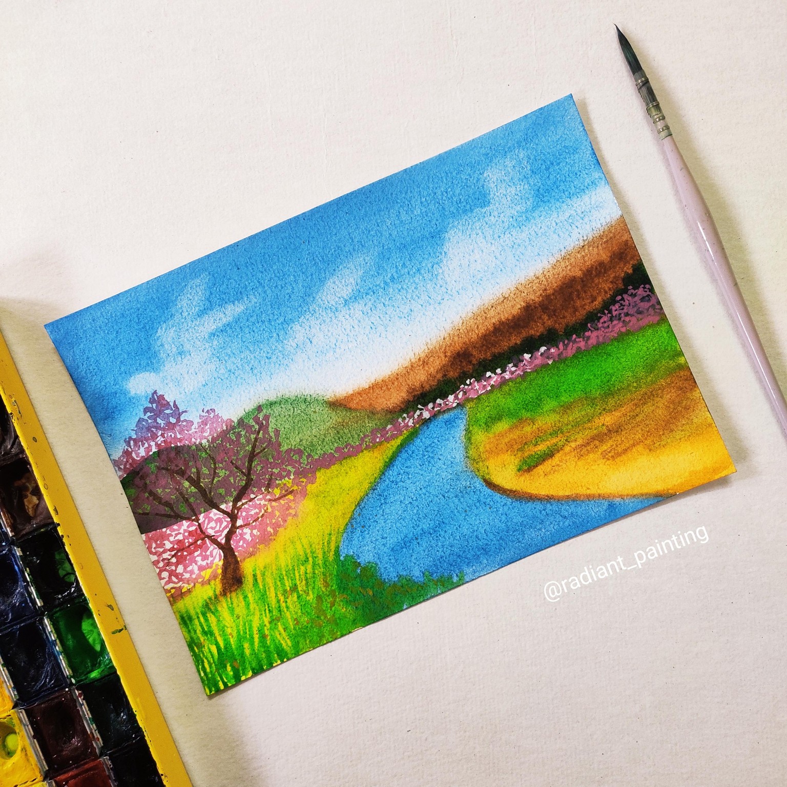 Watercolor Spring Landscape - image 1 - student project
