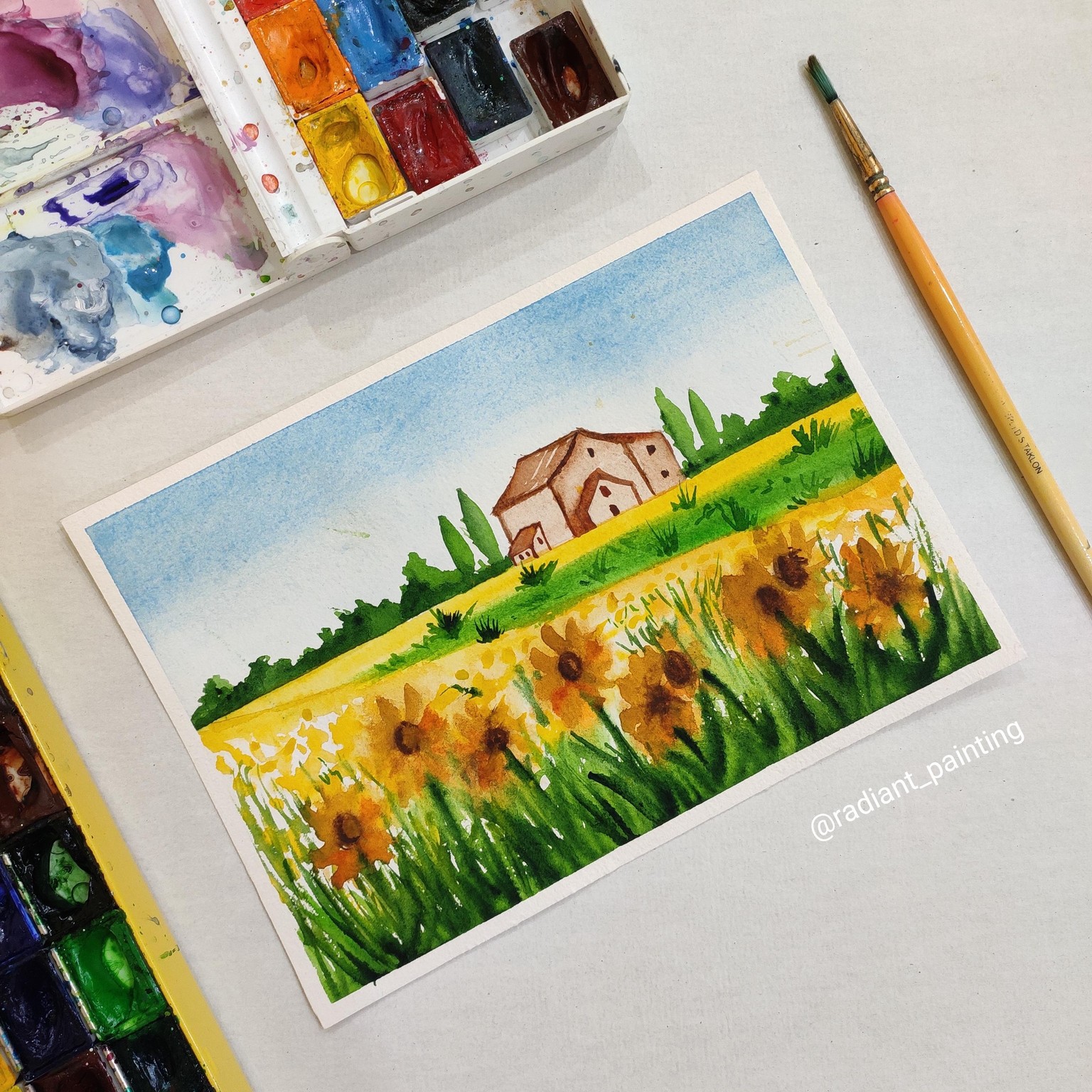 Watercolor Spring Flower Fields - image 2 - student project
