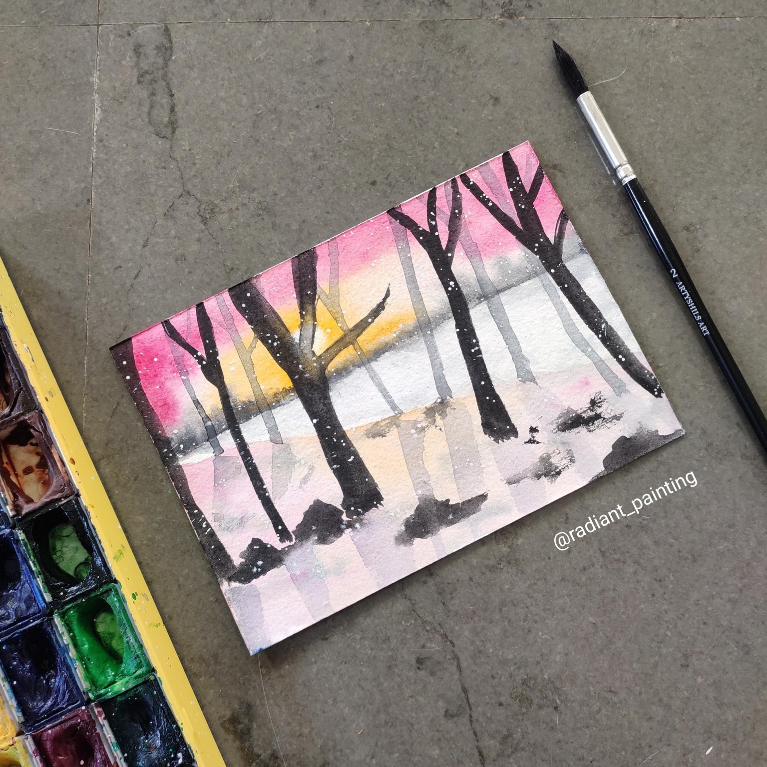 Watercolor Winter Landscapes - image 2 - student project