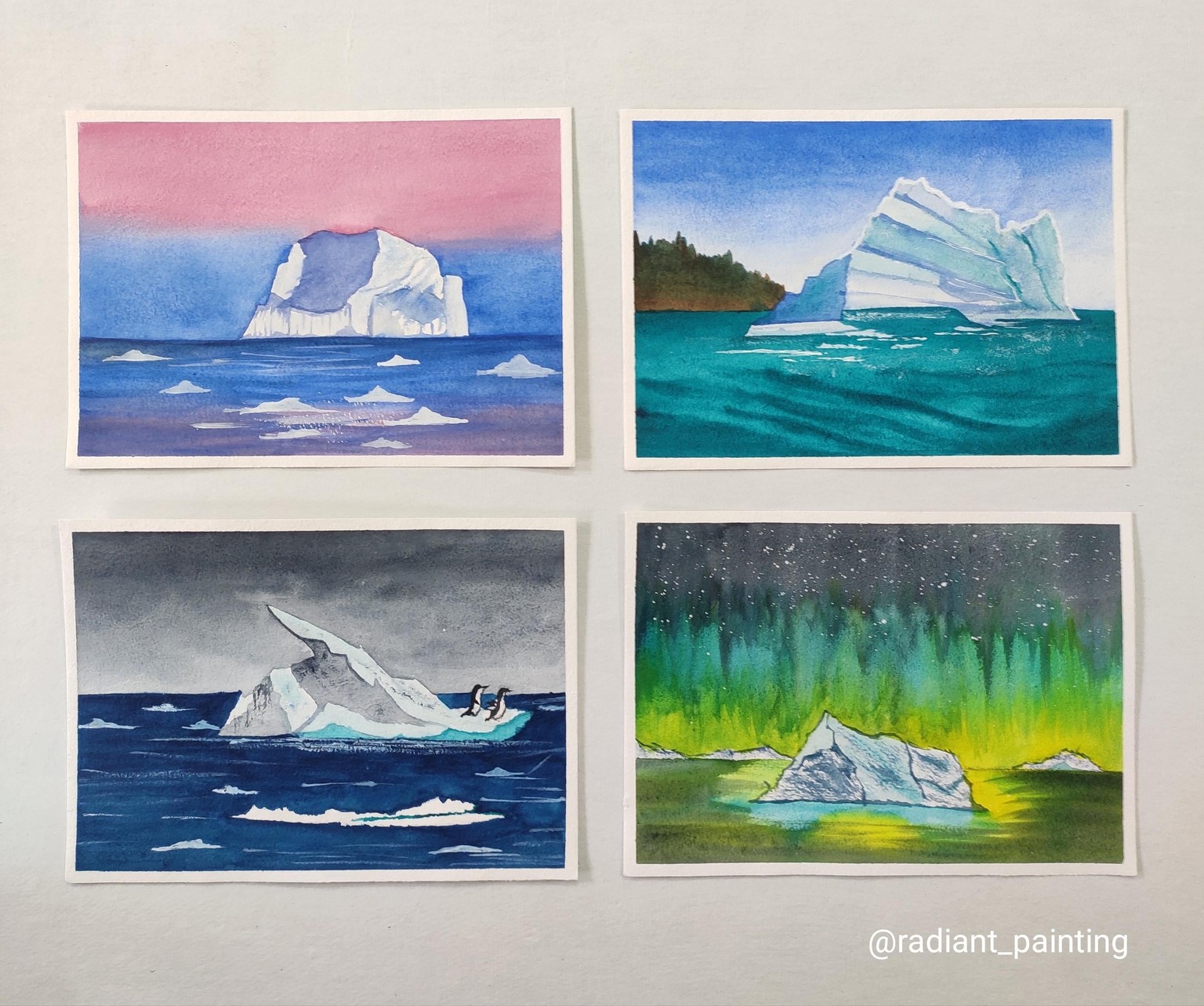 Watercolor Iceberg Landscapes - image 1 - student project