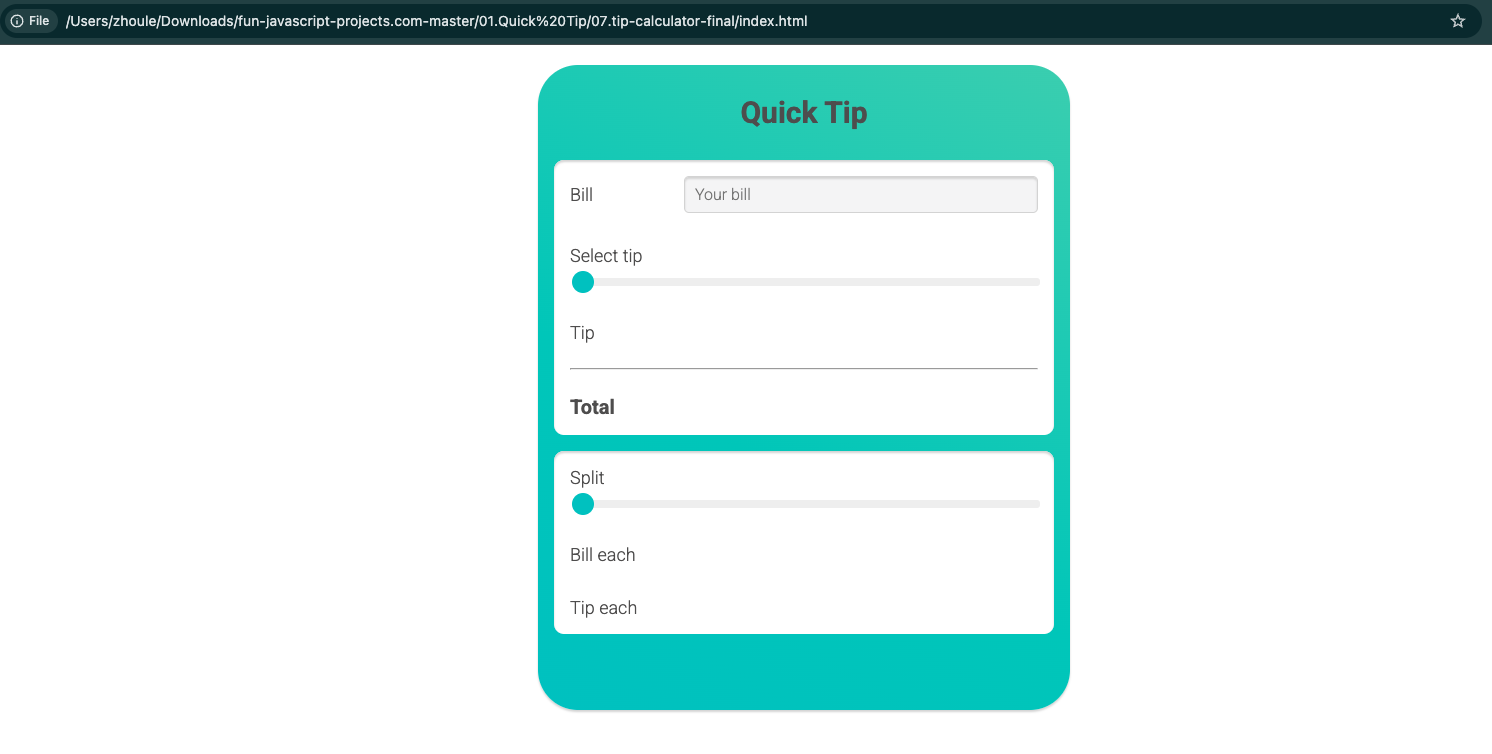 Tip Calculator - image 1 - student project
