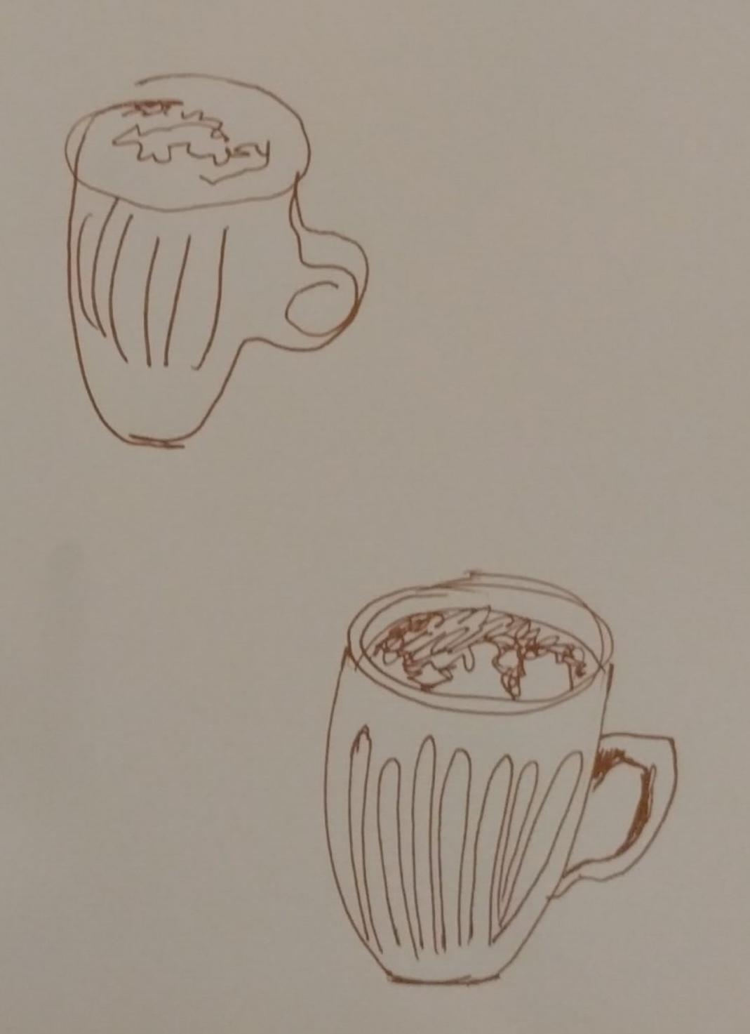 Blind Contour Drawing - Coffee cup - image 1 - student project