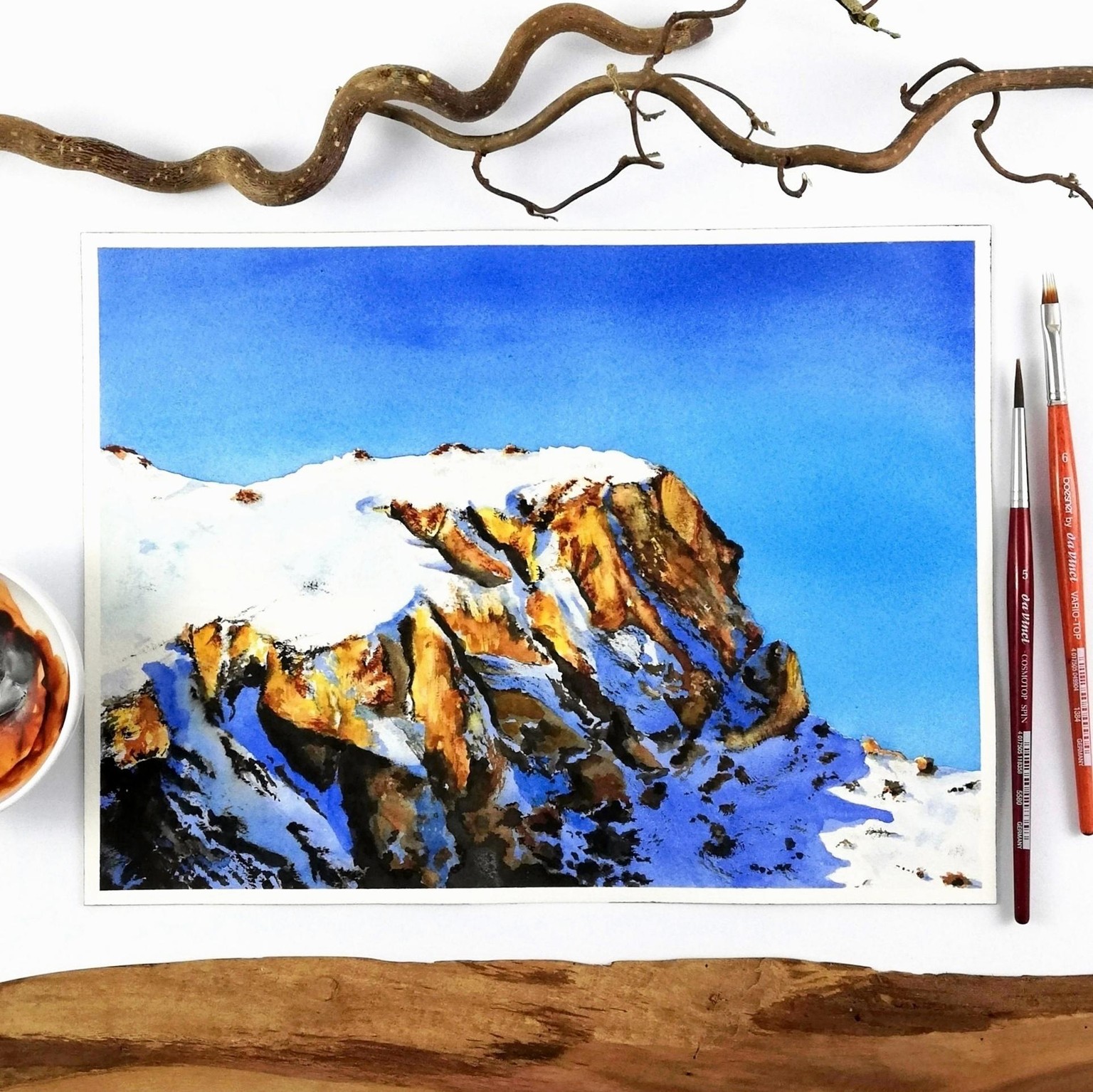 Majestic watercolor mountains - image 2 - student project