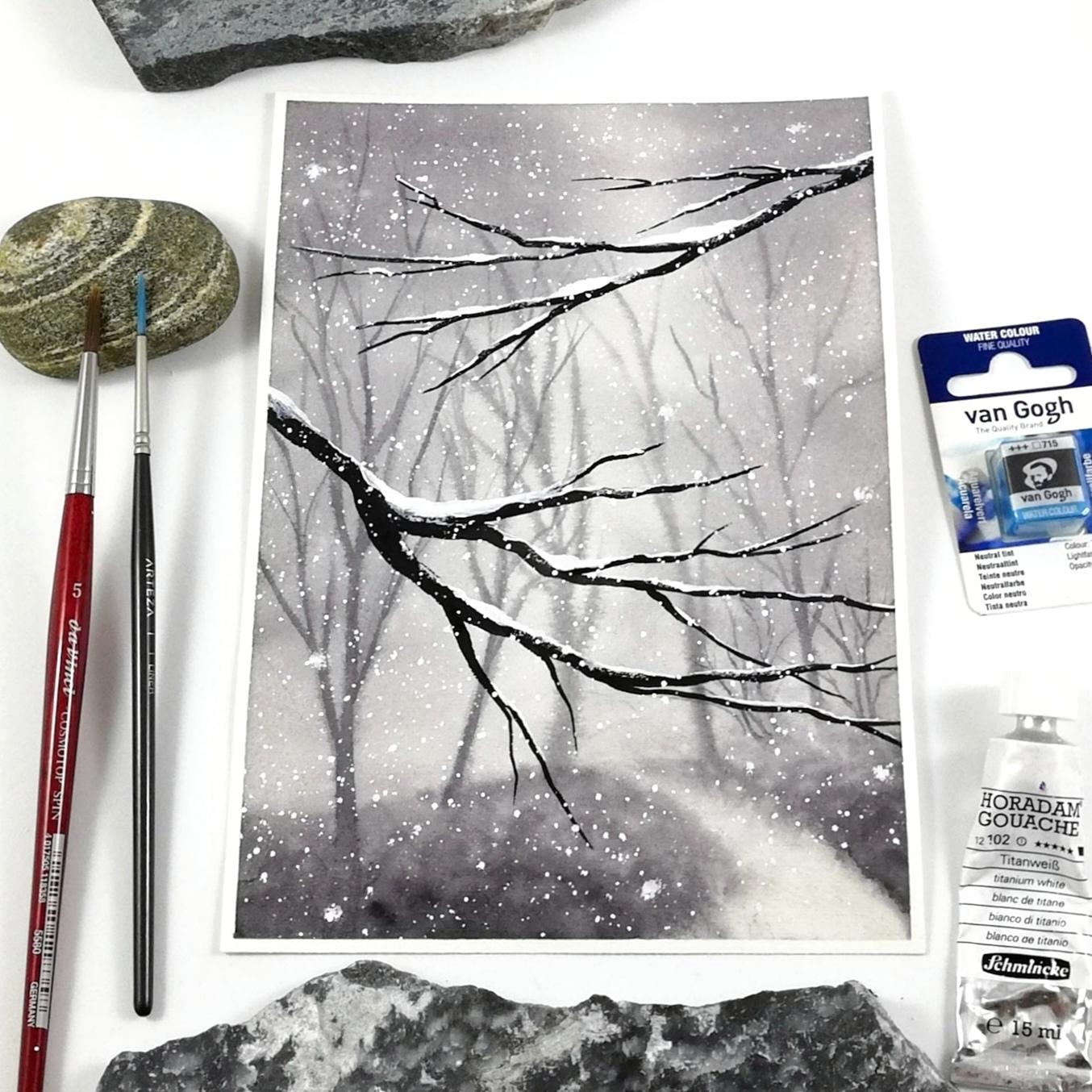 Watercolor holiday cards - image 1 - student project