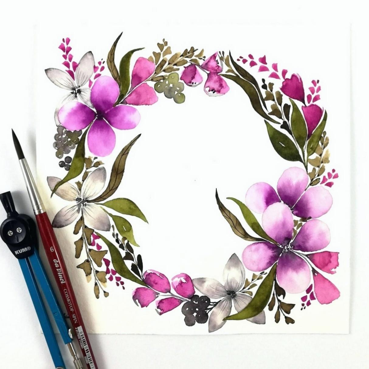 my first floral wreath - image 1 - student project