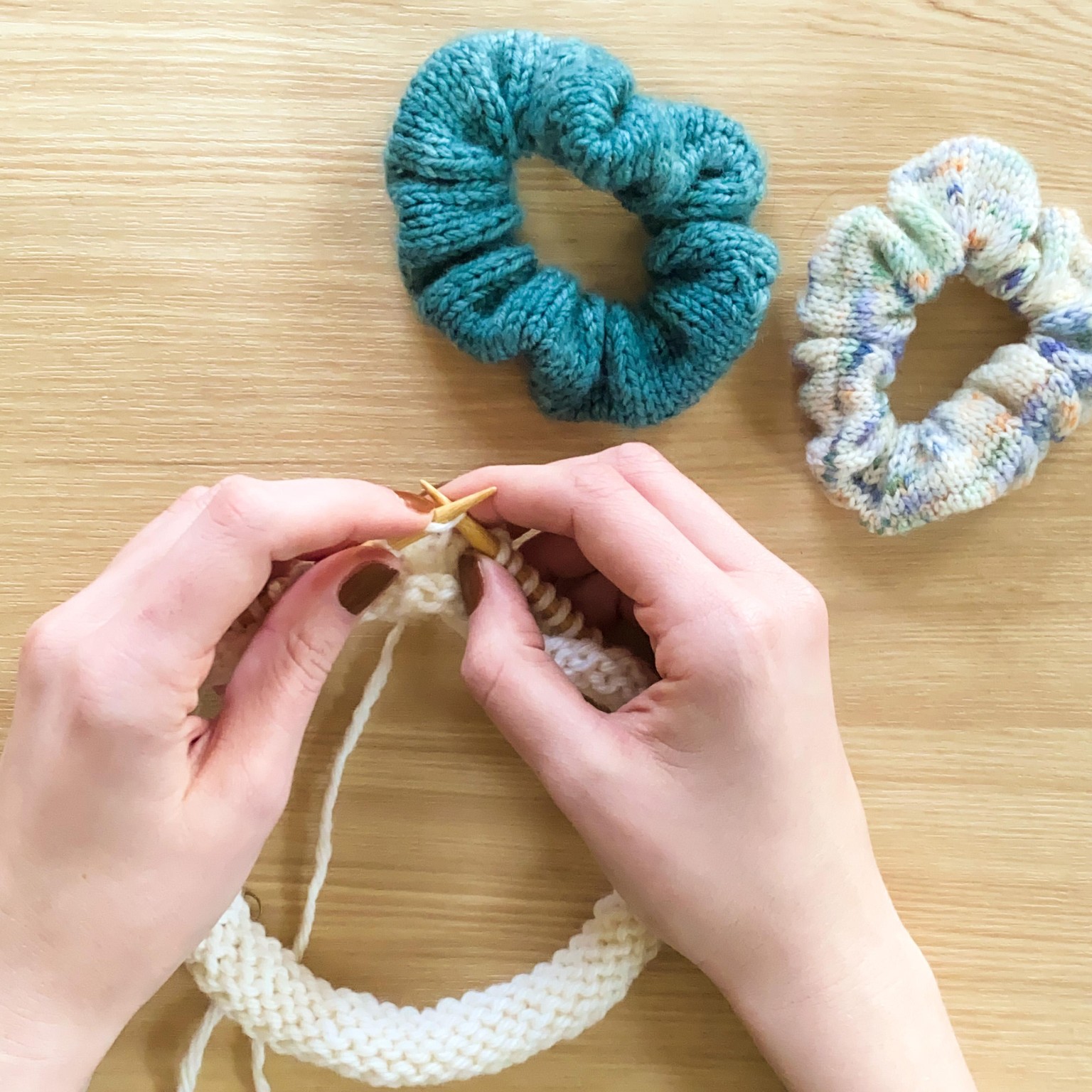 Scrunchie Knitting Kit - image 2 - student project