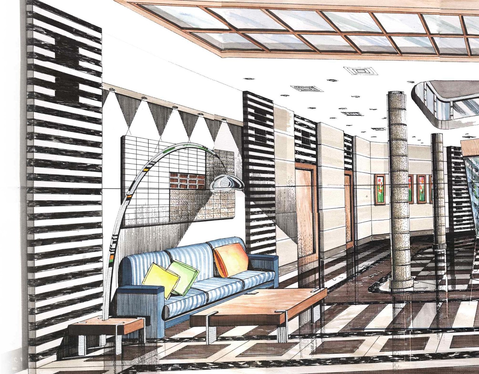 My Architecture Watercolor, Air Brush, Ink and Marker Rendering - image 2 - student project