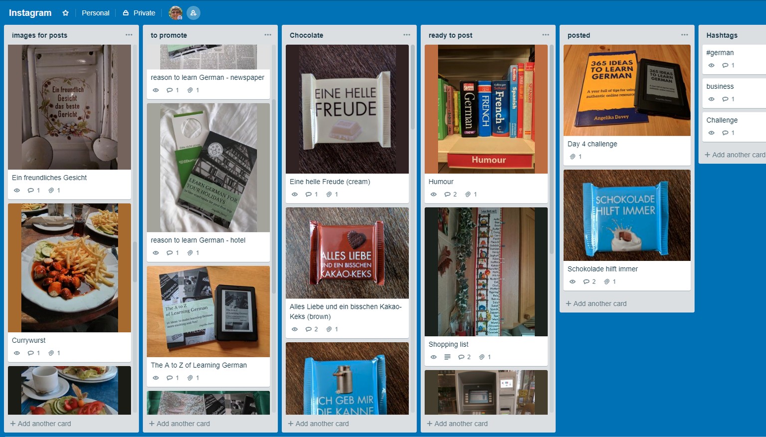 Organising my photos for Instagram with Trello - image 1 - student project