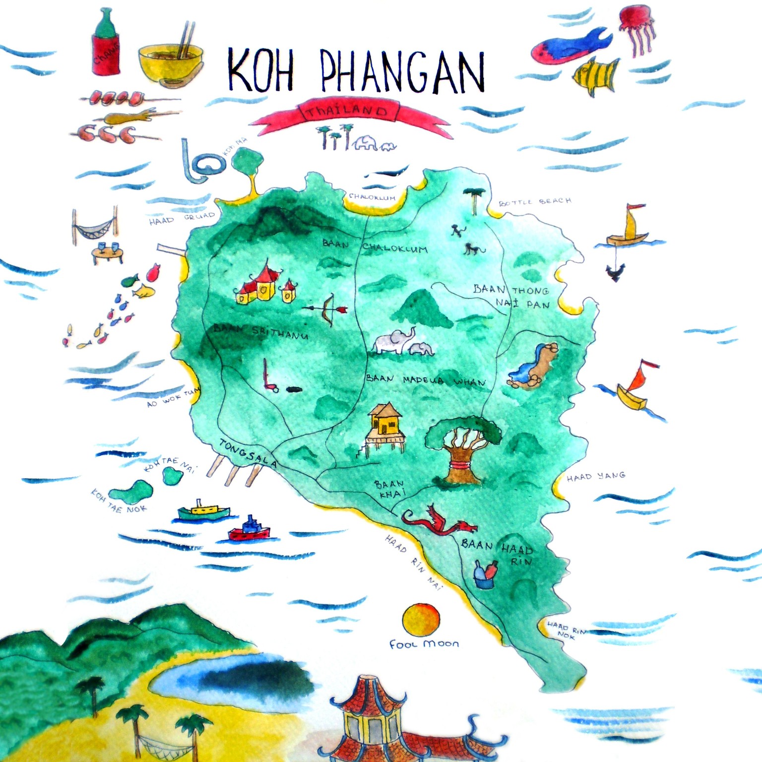 Koh Phangan island based map - image 1 - student project