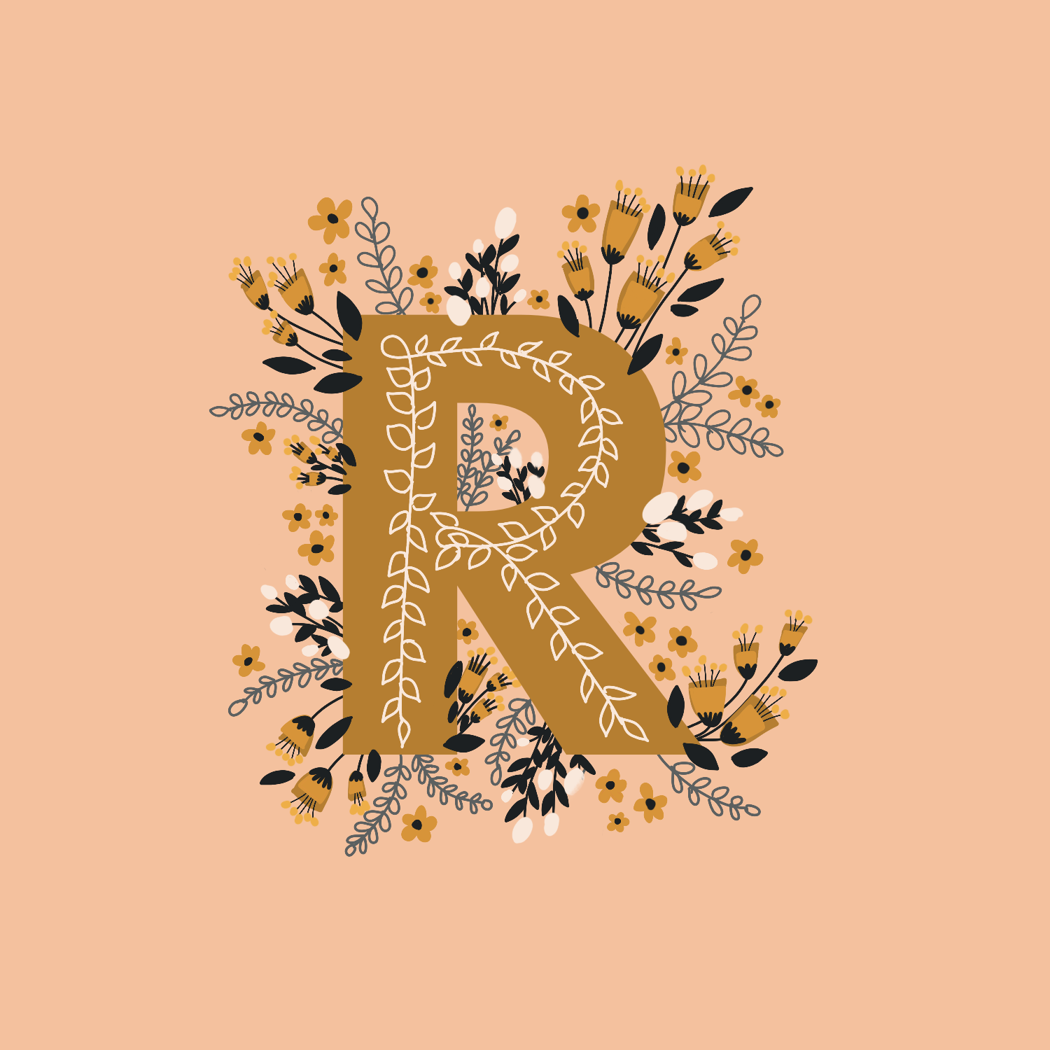 Floral letter “R” and summer - image 2 - student project