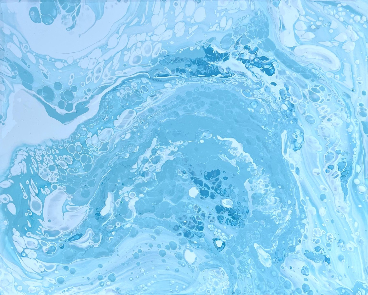 Ocean Inspired Pour Painting - image 1 - student project
