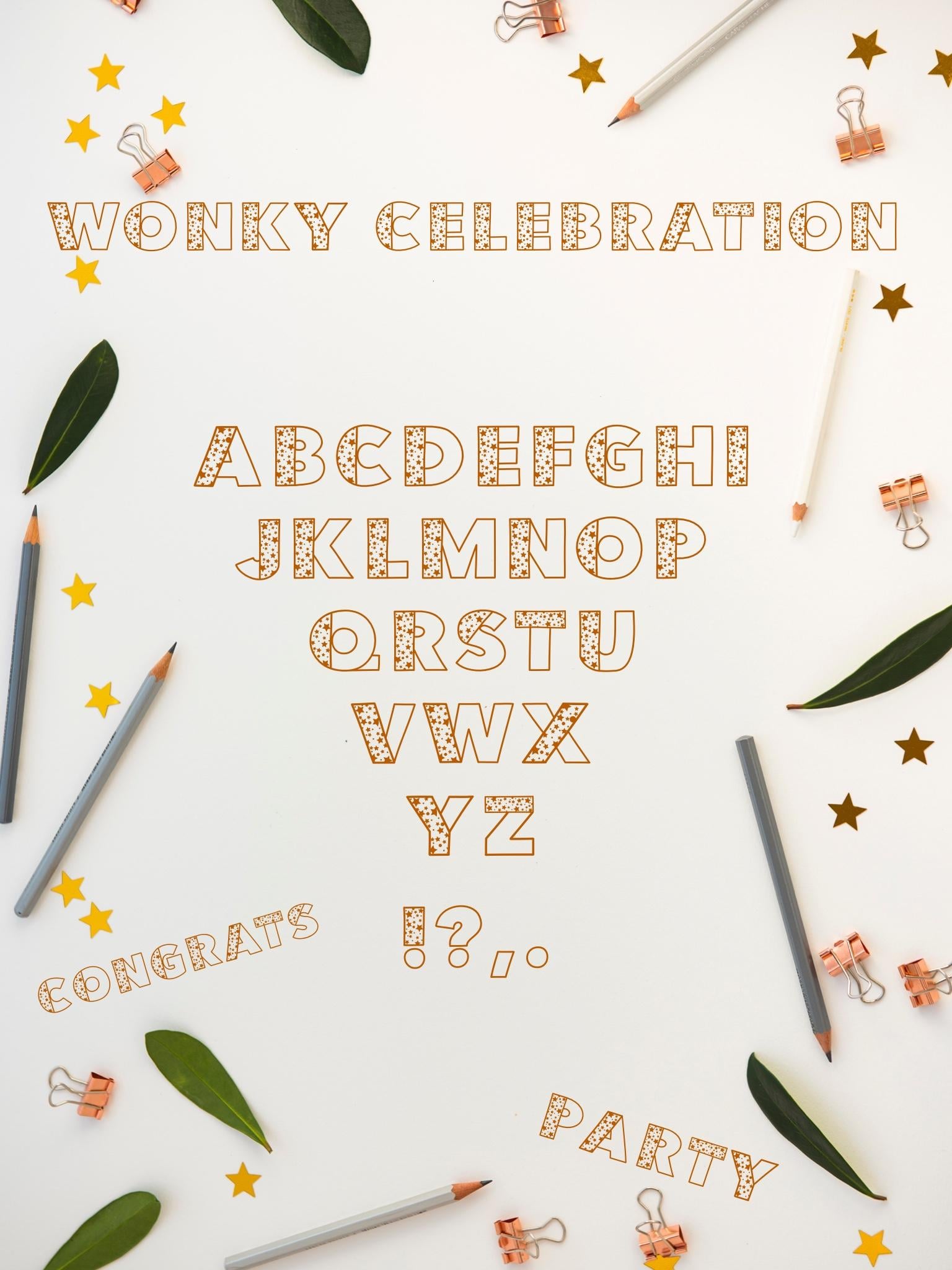 Wonky Celebration Font - image 1 - student project