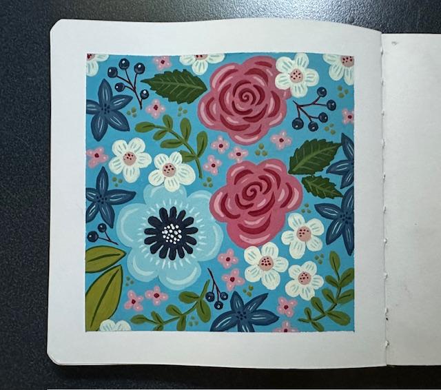 Gouache sketchbook floral - image 3 - student project