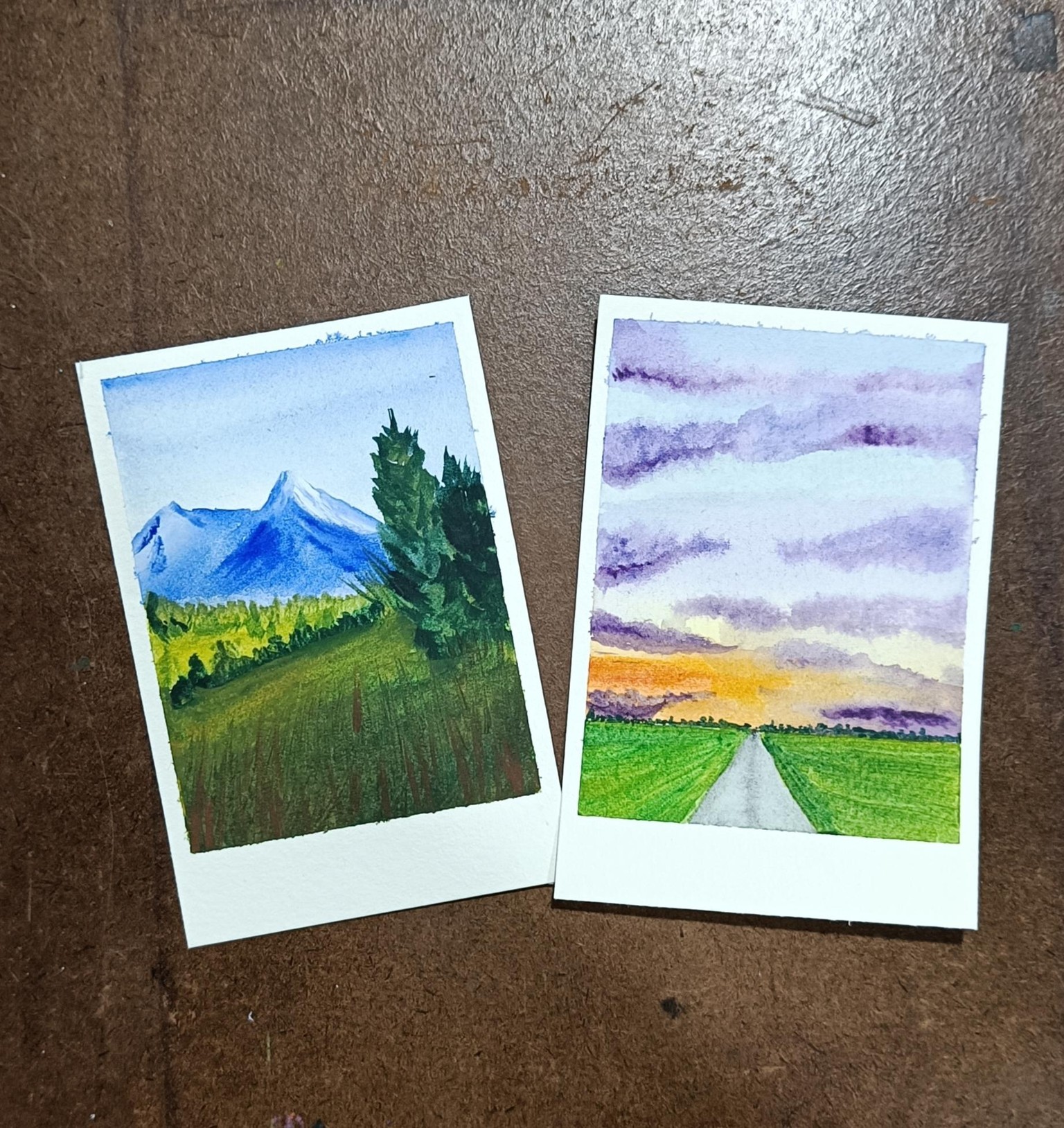 Polaroid style Mini landscape paintings - image 1 - student project