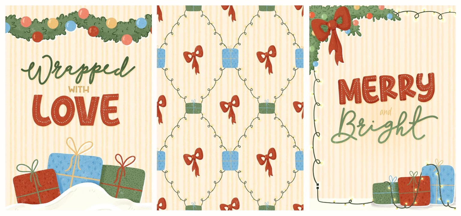 Merry and Bright Christmas Cards - image 1 - student project