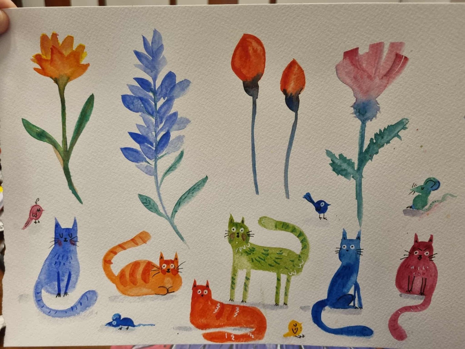 Watercolour Kitties and Fun - image 1 - student project