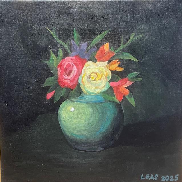 Acrylic painting Secret Technique for high contrast still life flowers - image 1 - student project