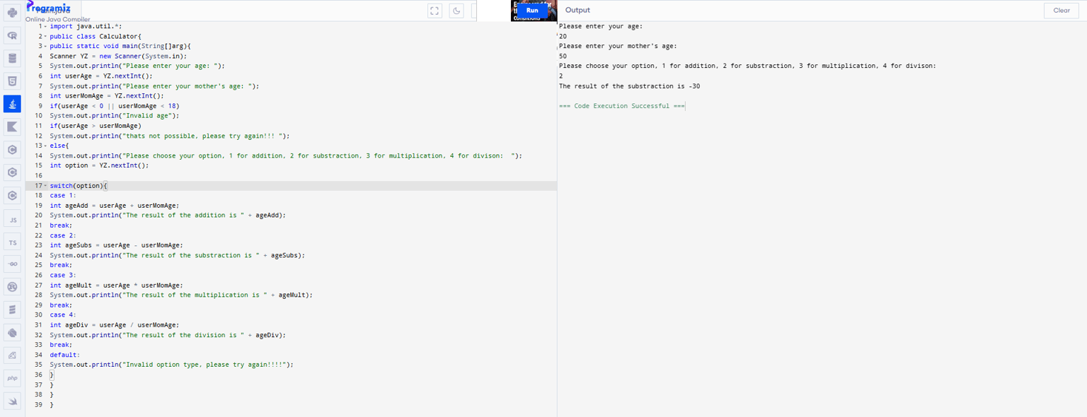 Java Calculator By YZ - image 1 - student project