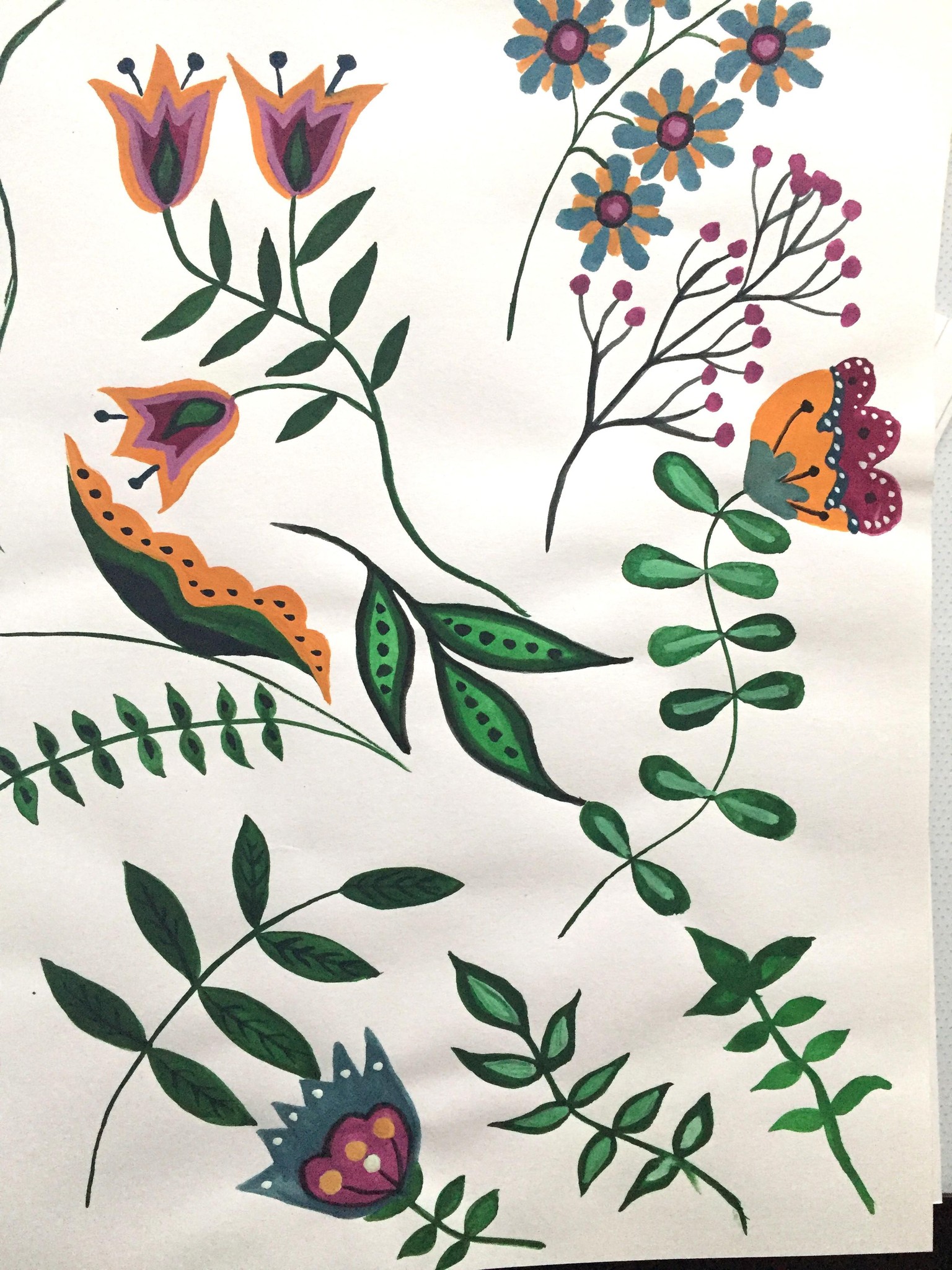 First folk sketches using gouache - image 1 - student project