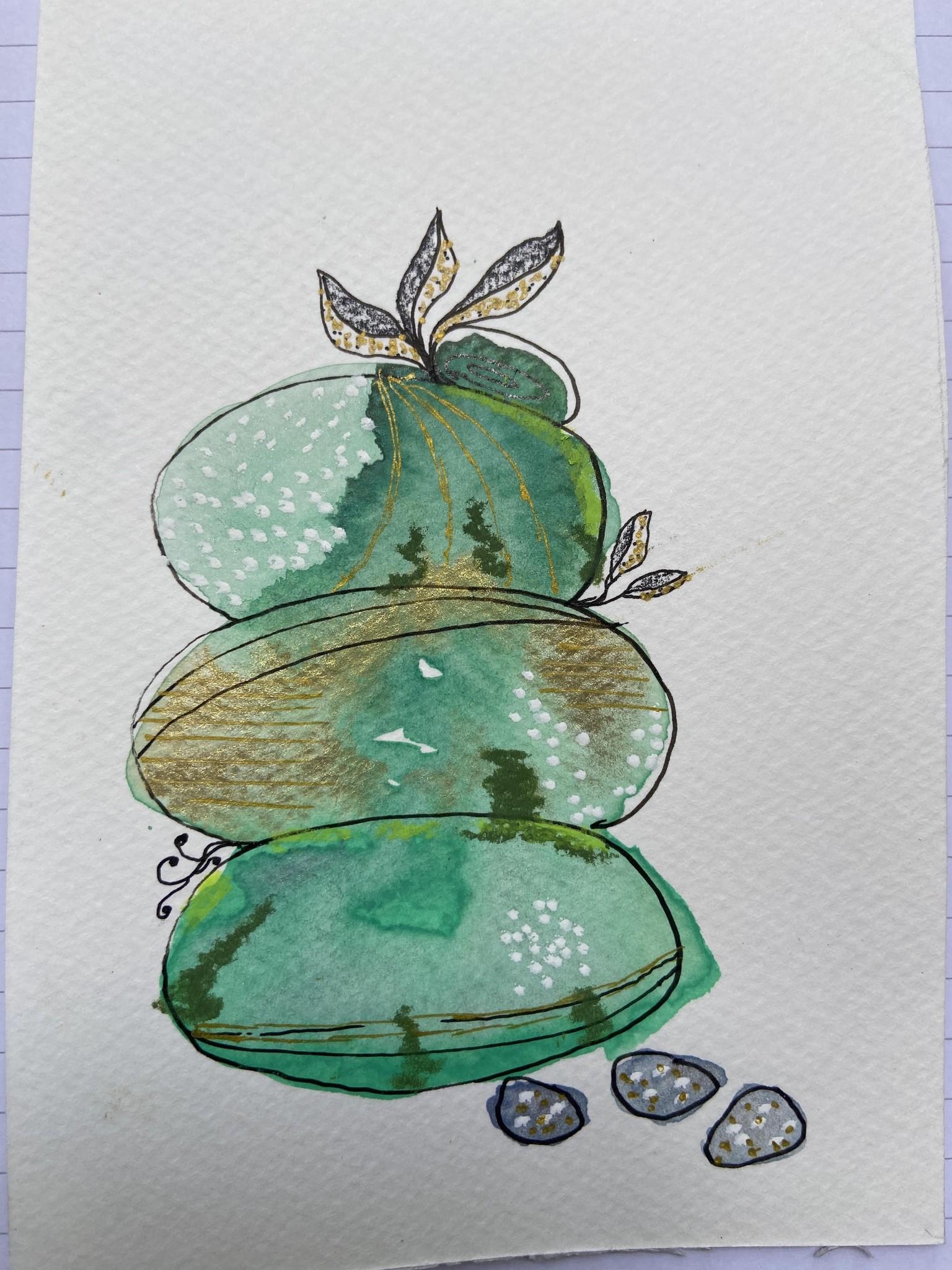 Watercolor Rolling Stones - image 2 - student project