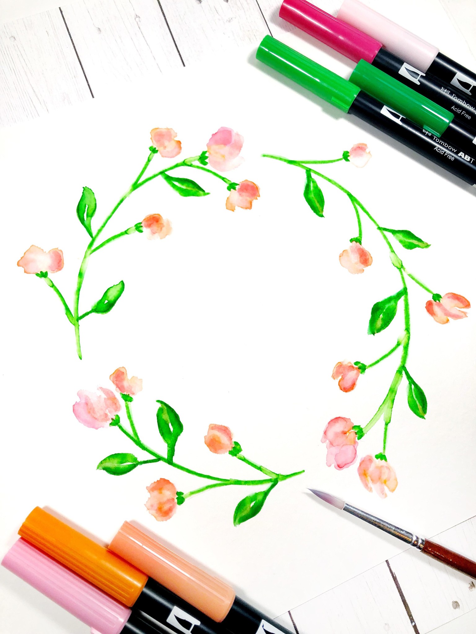 Watercolor Wreath - image 1 - student project