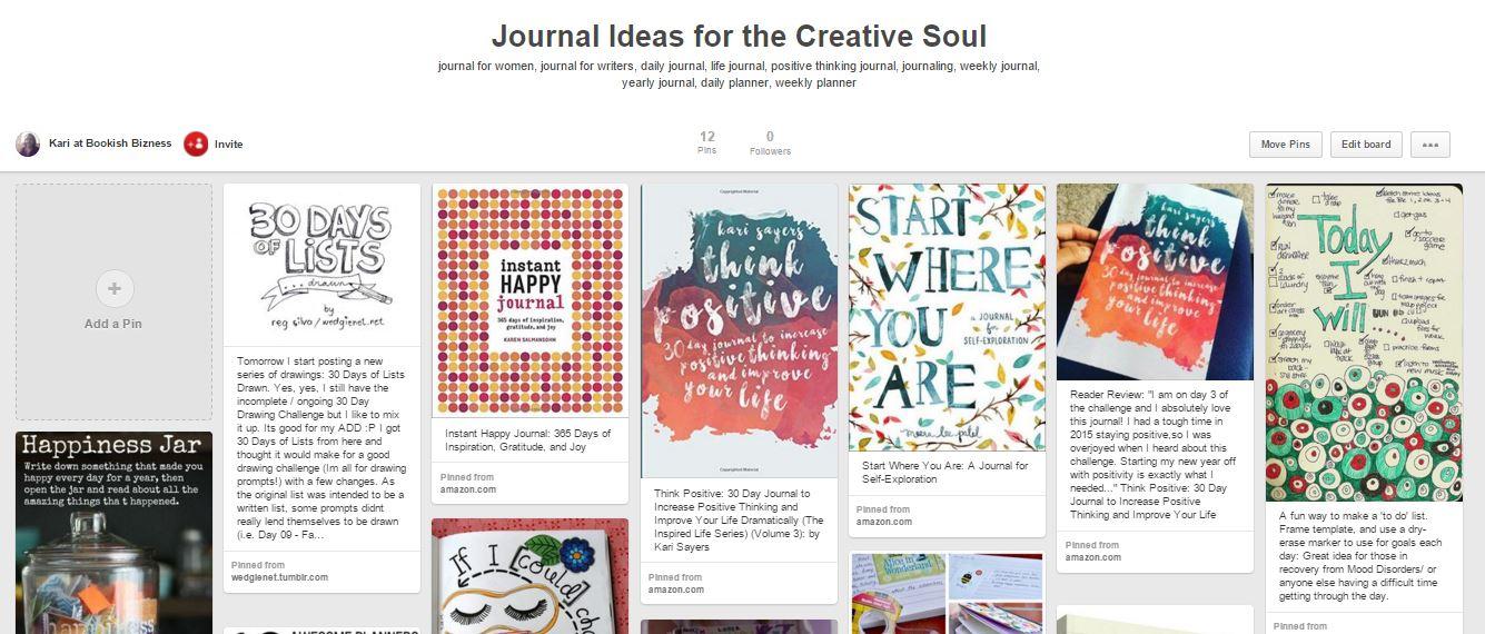 Pinterest Board for Journal Ideas by Kari Sayers - image 1 - student project