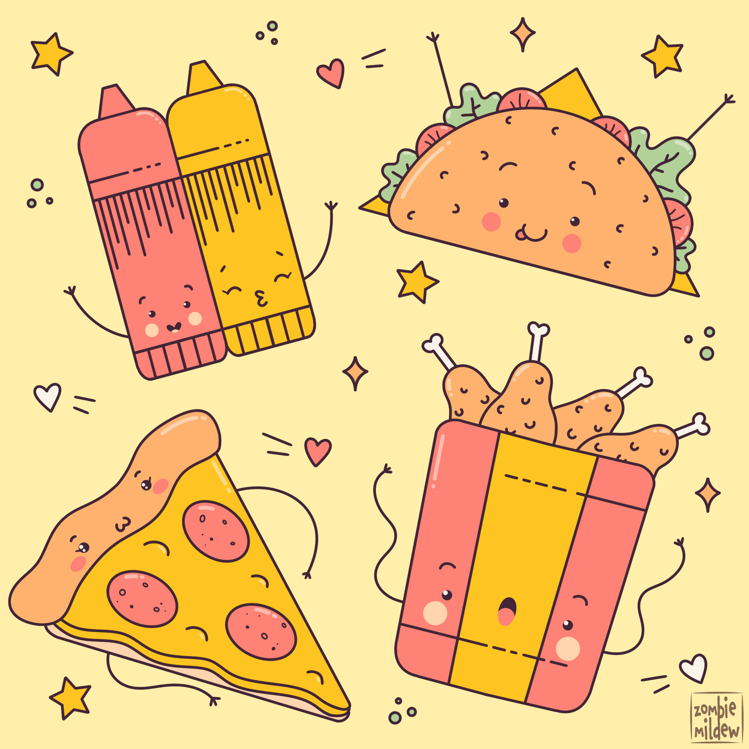 Simple & Cute Characters: Street Food Illustrations - image 1 - student project