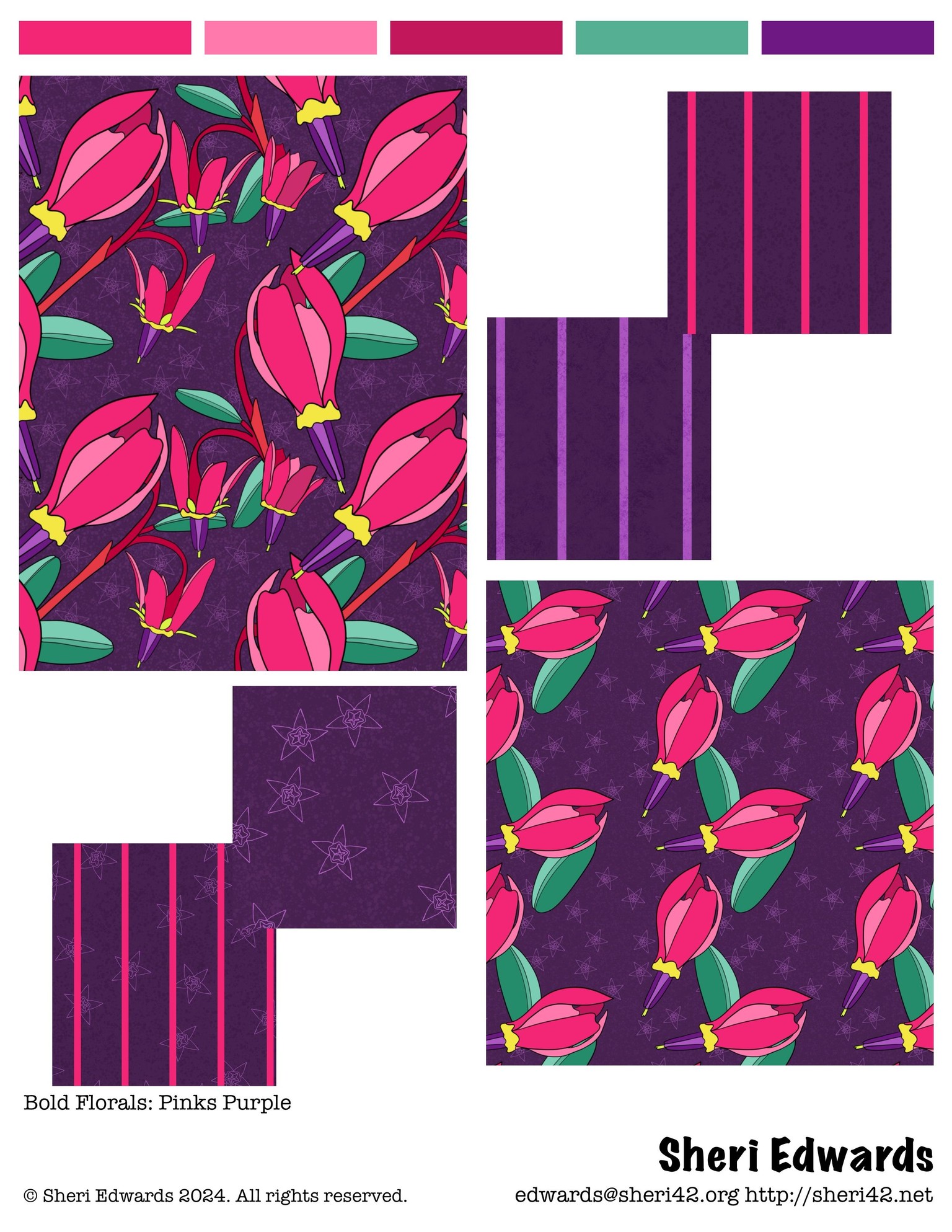 Pinks Shooting Star Bold Floral - image 4 - student project
