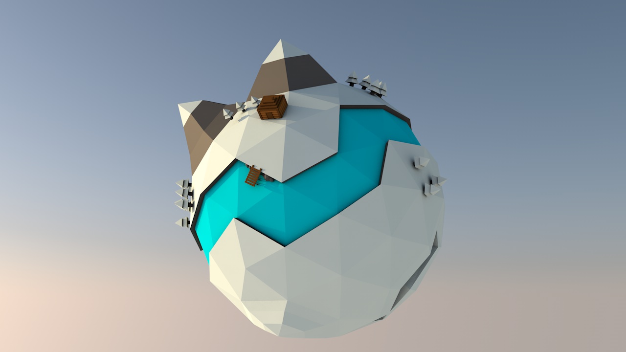 Low Poly Snow Scene - image 1 - student project