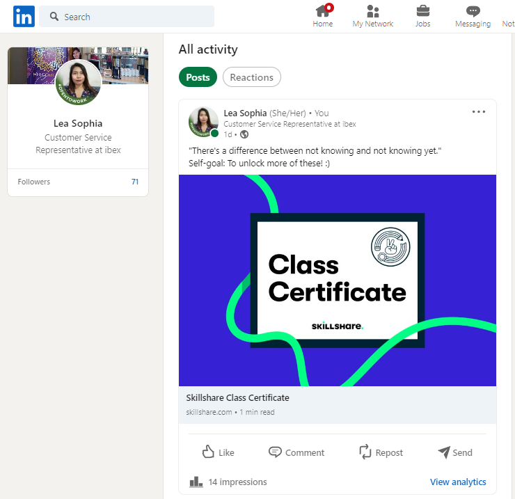 Boosting my LinkedIn Profile - image 1 - student project