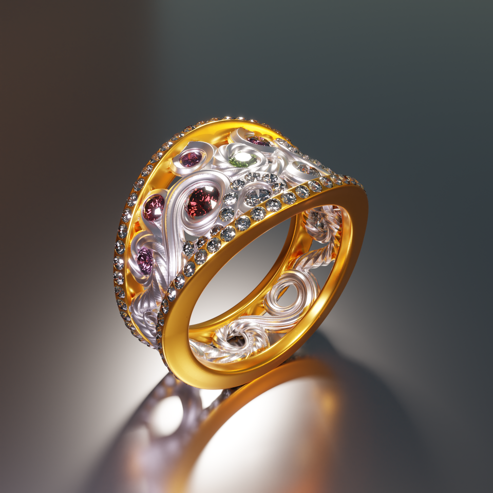 Ornamental Ring - Curve Modeling in Blender 3D - image 5 - student project