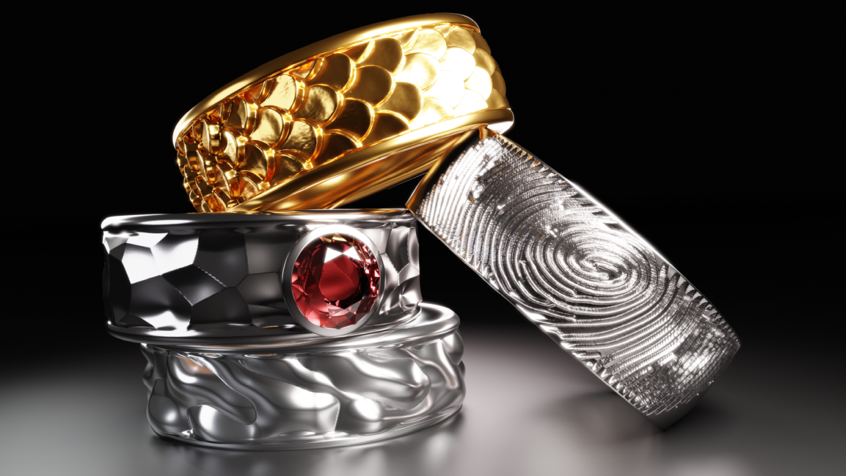 Different Patterns on 3D Printable Rings & Rendering - image 4 - student project
