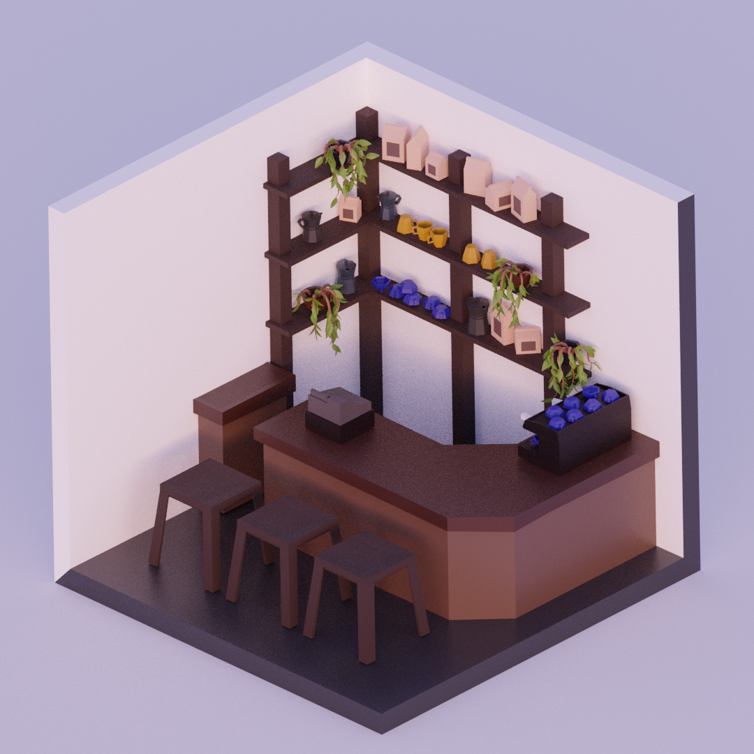 simple low poly cafe - image 1 - student project