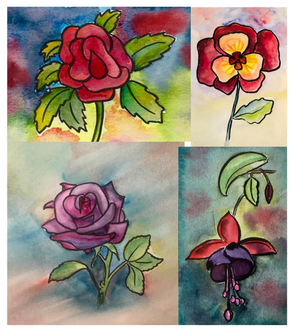 EllieP paints some flowers - image 1 - student project