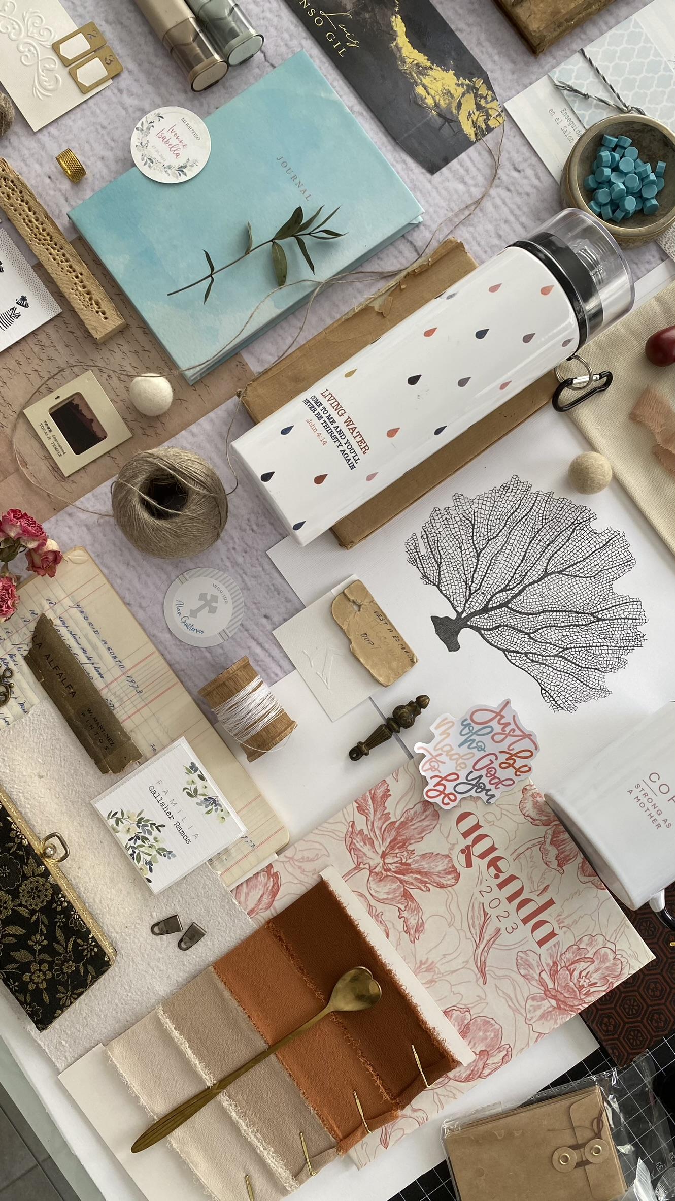 Flat lay composition at my creative studio - image 2 - student project