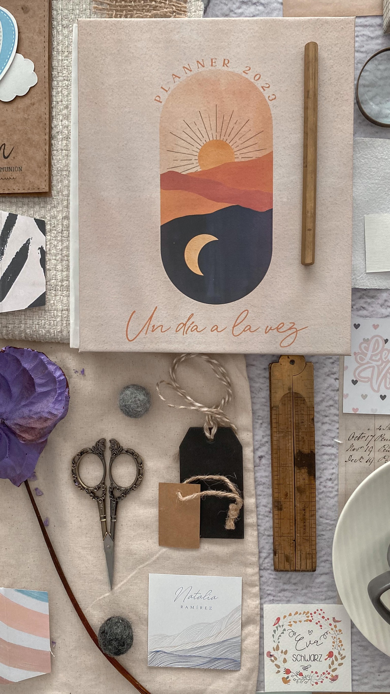 Flat lay composition at my creative studio - image 1 - student project