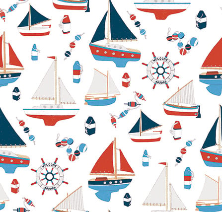 Ahoy There Sailing Boats Pattern - image 3 - student project