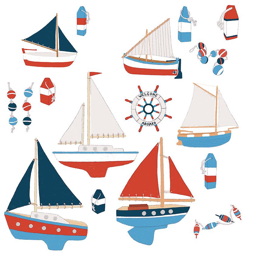 Ahoy There Sailing Boats Pattern - image 1 - student project